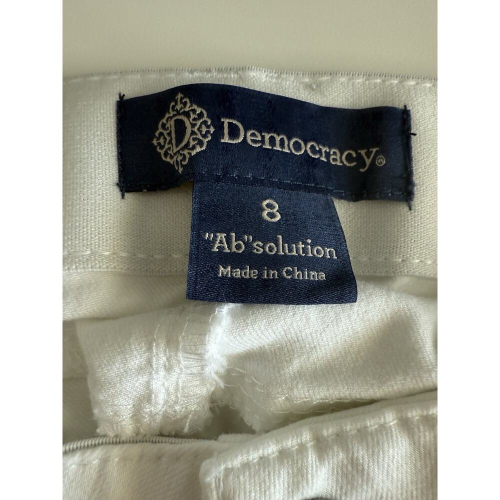 Democracy Jeans Womens 8 White Ab Solution Straight Leg Slimming Stretch Denim - Picture 3 of 6